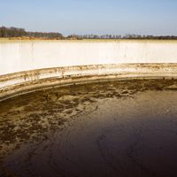 Manure pit.