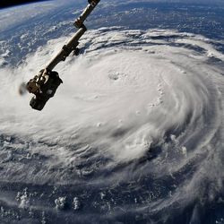 Hurricane Florence on September 10, 2018, as seen over the Atlantic from the International Space Station.