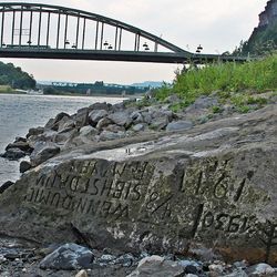 The famous hunger stone found in the Elbe river near the northern Czech town of Decin