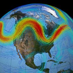 NASA map of Earth showing the Polar JEt Stream