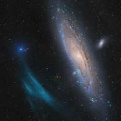 Plasma arc next to the Andromeda Galaxy