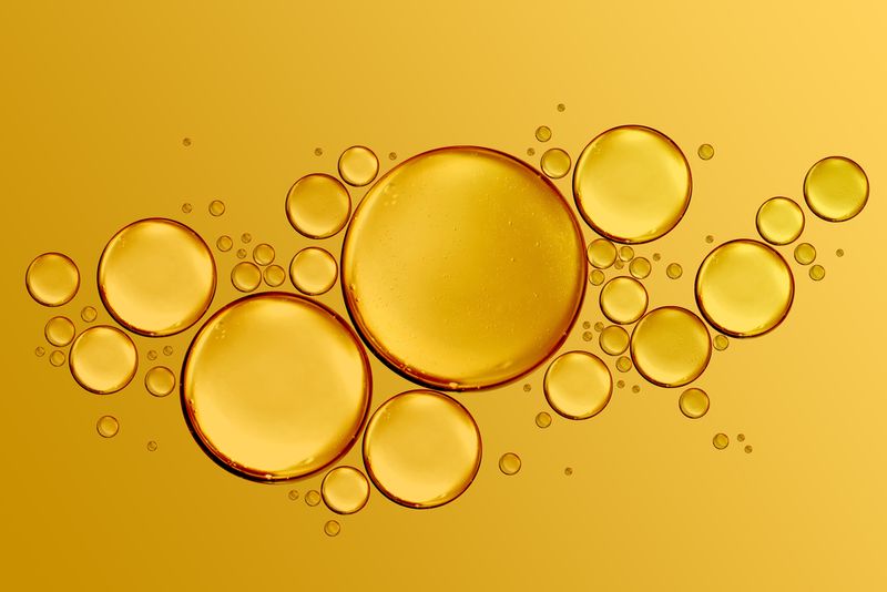 yellow-orange oil droplets