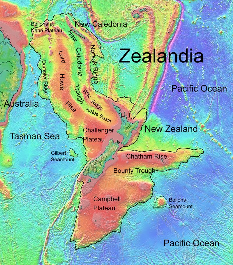 A map of the landmass that makes up the eighth continent.  