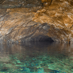 Water in an abandoned gold mine.