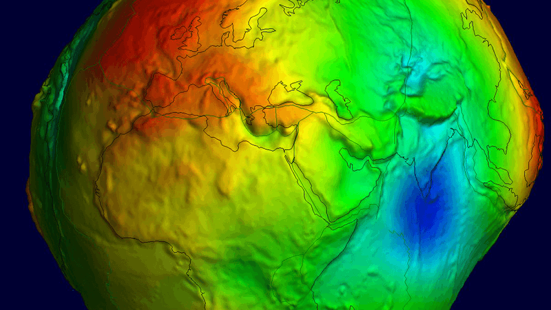 A gravity map of Earth.