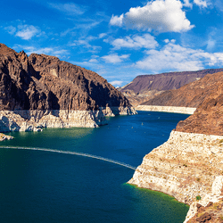 Lake Mead in Nevada, filled much lower than usual.