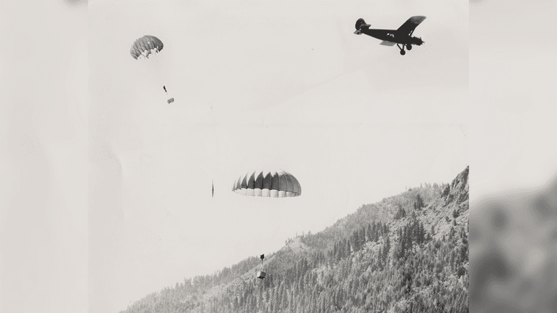 Plane drops two parachutes attached to beaver-containing boxes in Idaho