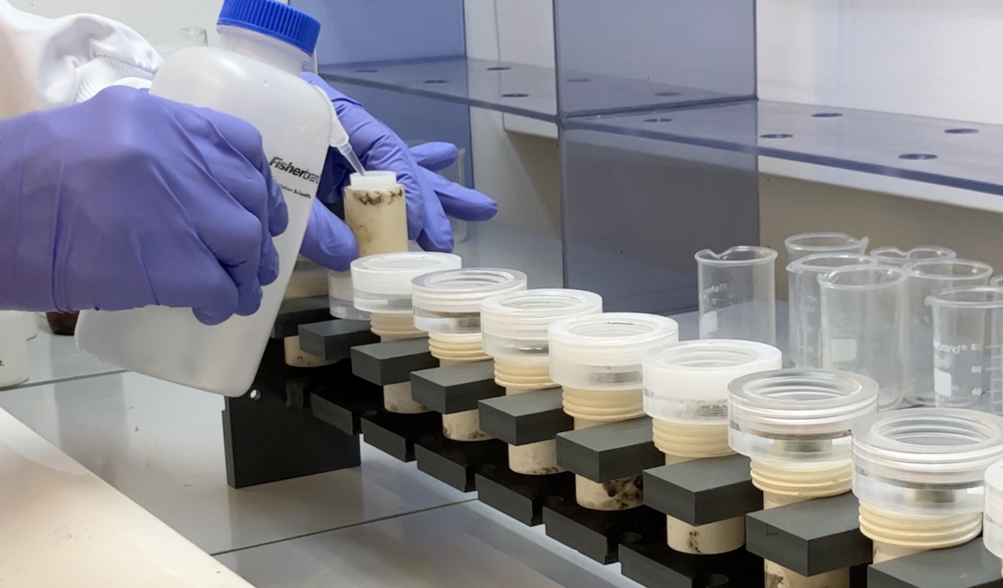 Chemical digestion of Crawford Lake samples to extract plutonium.