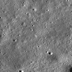 Aerial view of the Moon where vikram has landed. a few craters are seen among the gray soil